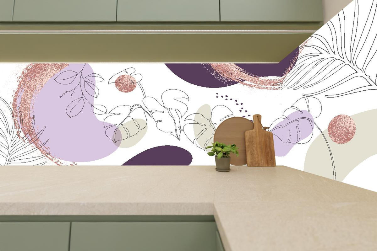 Küchenrückwand - Moderne Pastellfarben Illustration Kunstdruck