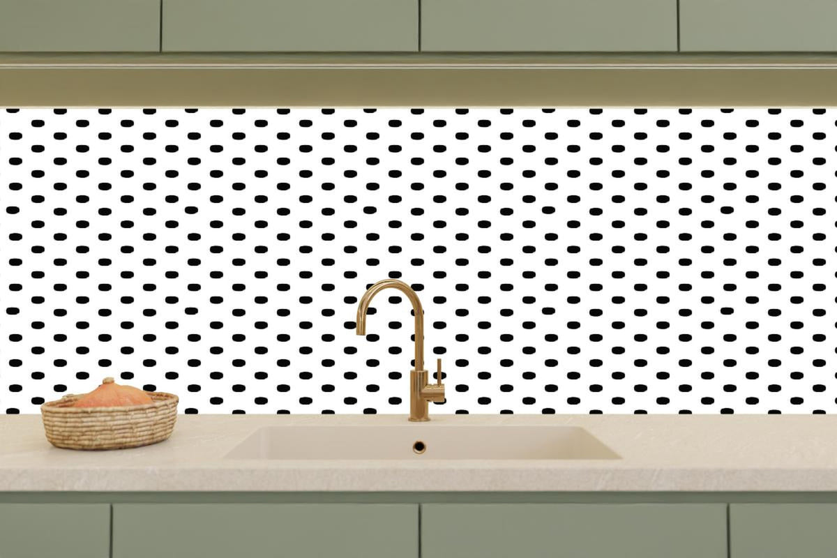 Küchenrückwand - Moderne Schwarz-Weiß Punkte Musterung