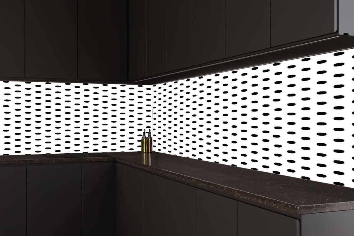 Küchenrückwand - Moderne Schwarz-Weiß Punkte Musterung