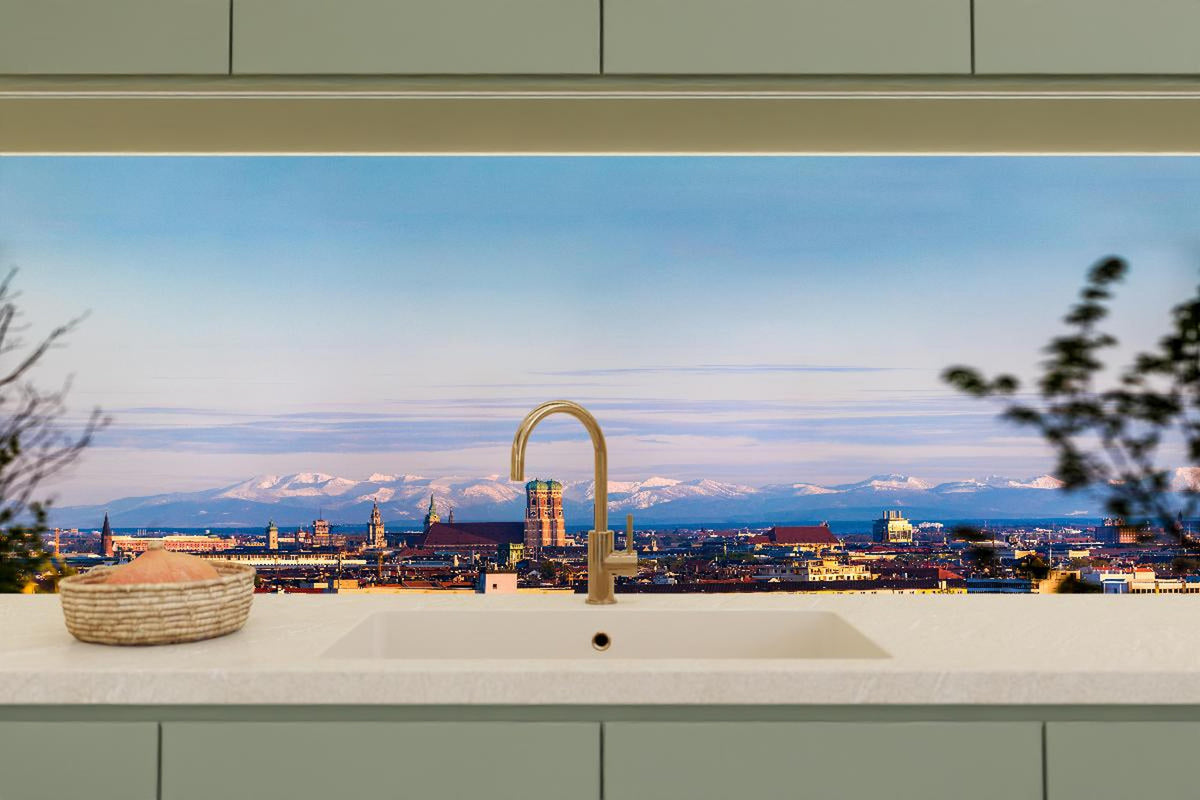 Küchenrückwand - München Alpen Panorama