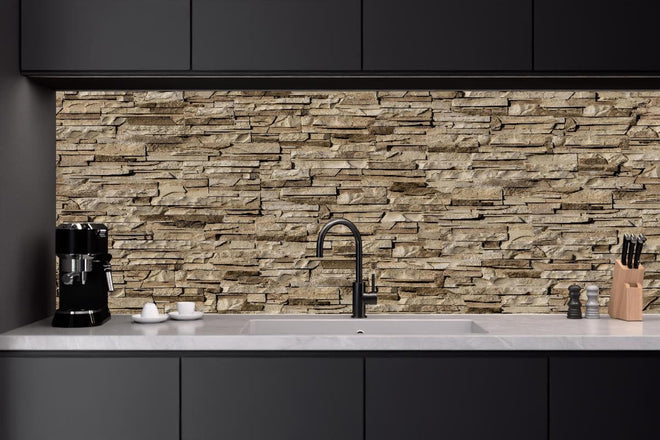 Küchenrückwand - Nahtlose Textur von Klinkerfliesen - Dunkel