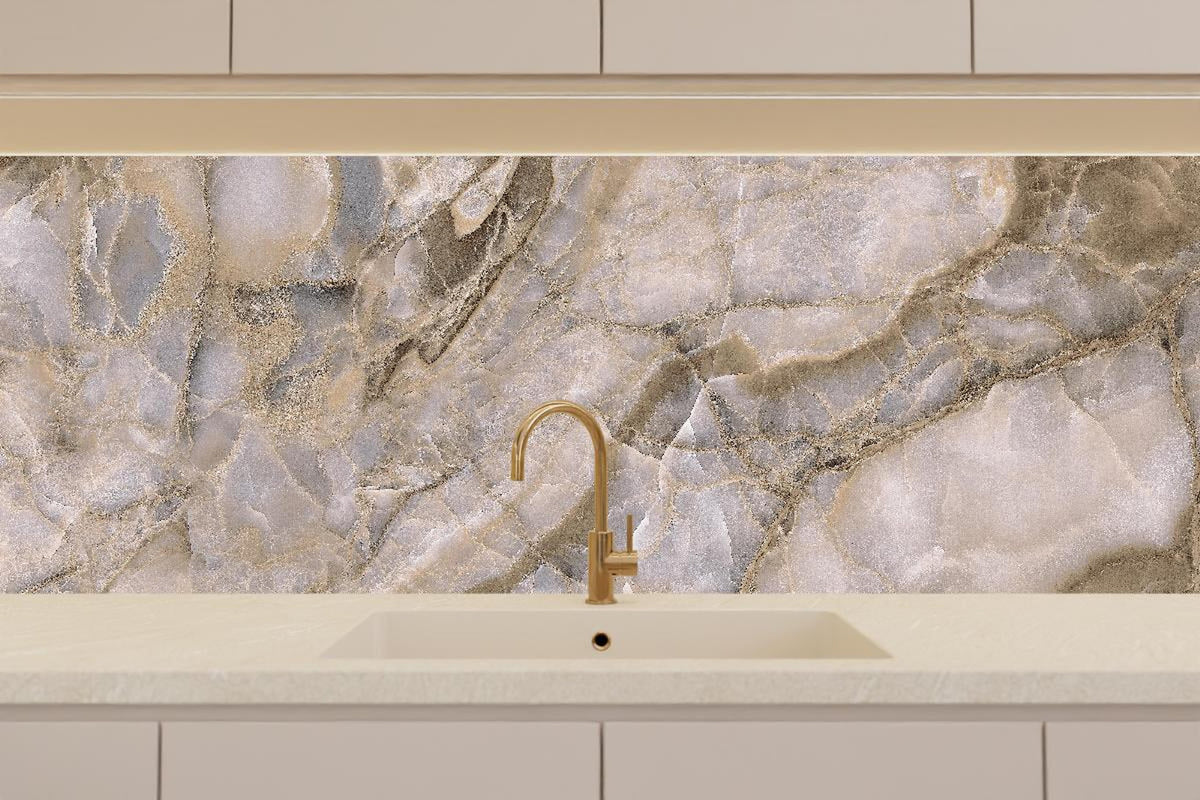 Küchenrückwand - Natürliche graue Onyx Oberfläche