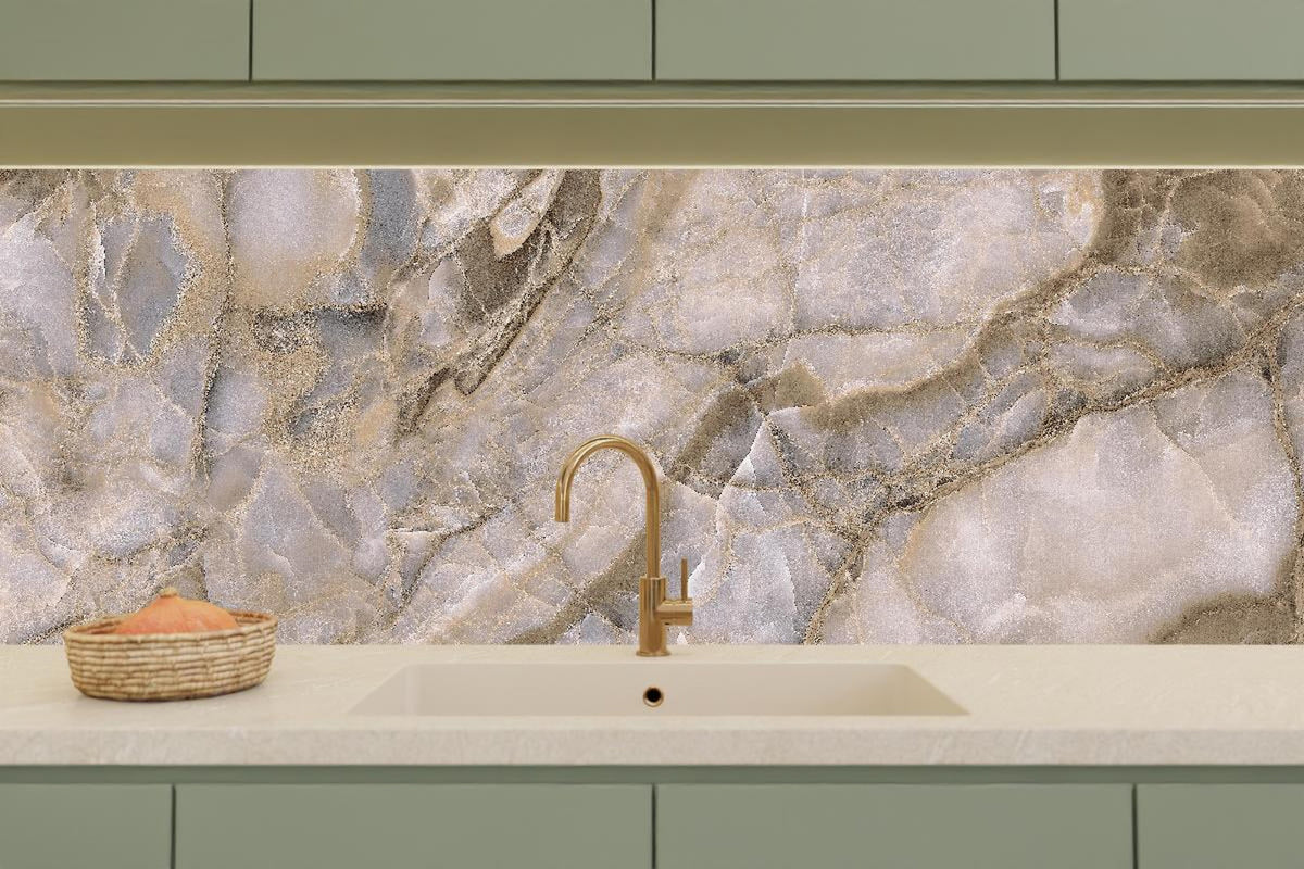 Küchenrückwand - Natürliche graue Onyx Oberfläche