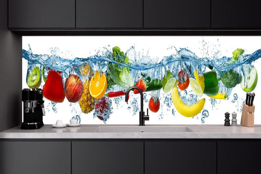 Küchenrückwand - Obst & Gemüse im Wasser