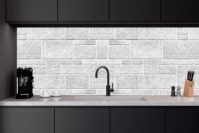 Küchenrückwand - Panorama der rauen weißen Betonfliesen