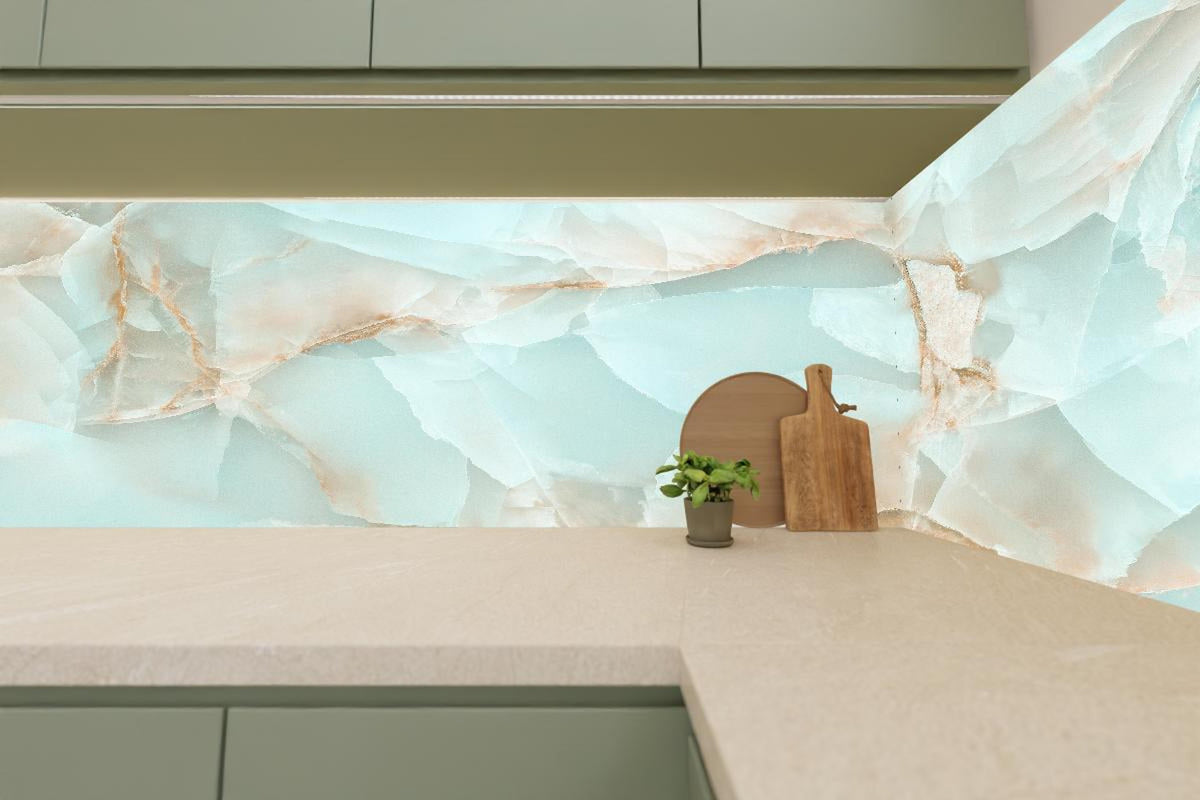 Küchenrückwand - Polierter Onyx-Marmor