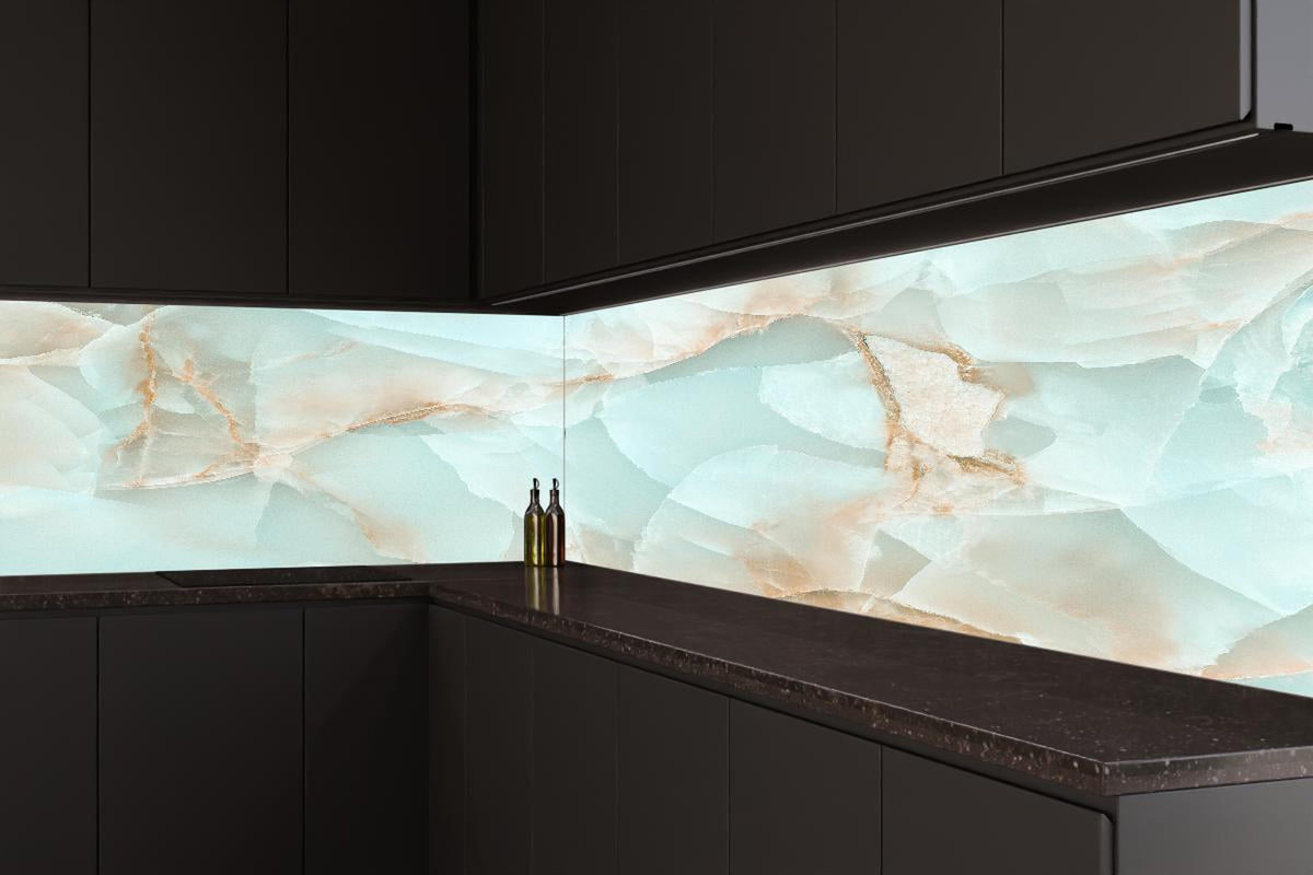 Küchenrückwand - Polierter Onyx-Marmor