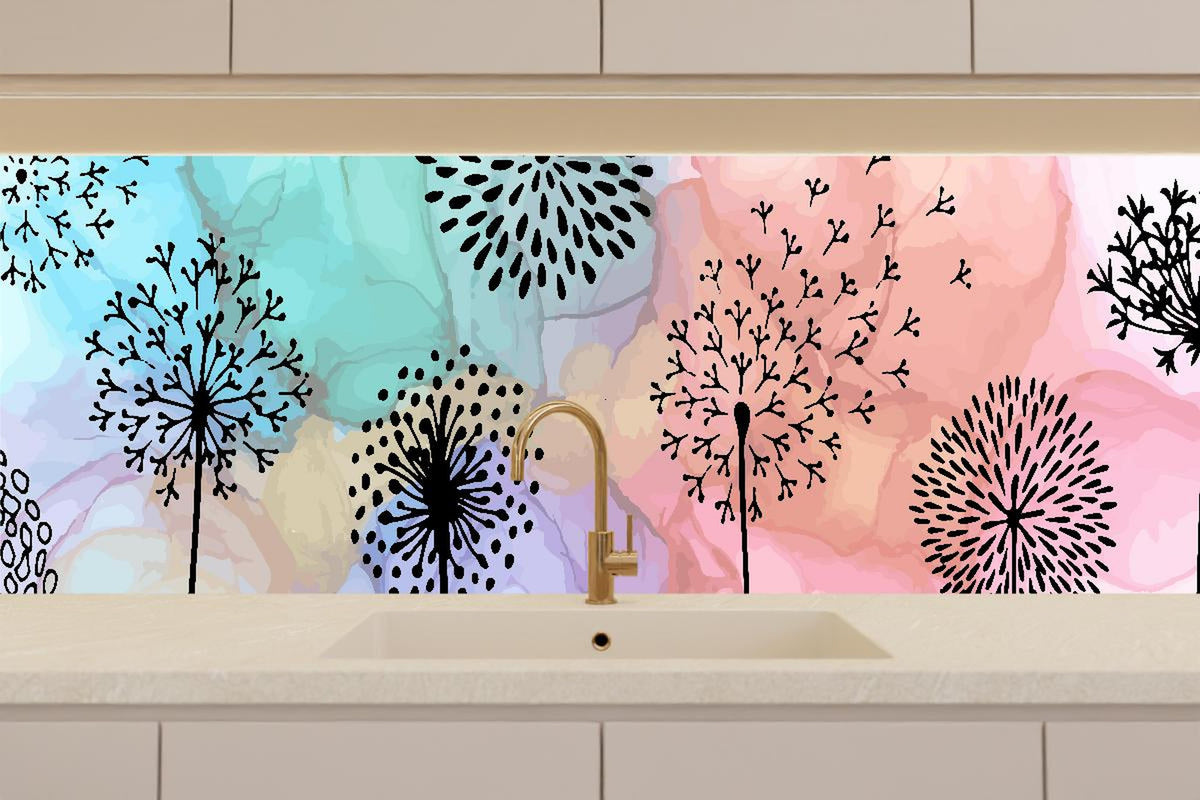 Küchenrückwand - Pusteblume Aquarell