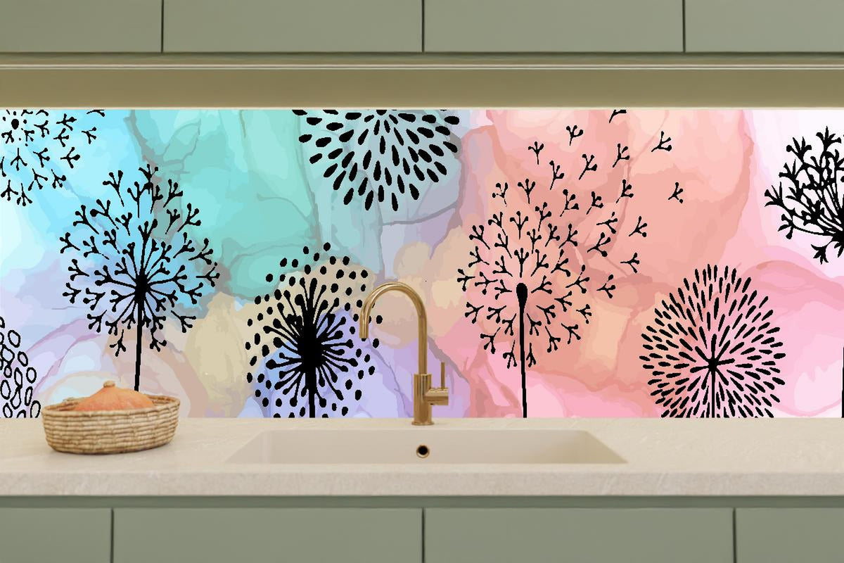Küchenrückwand - Pusteblume Aquarell