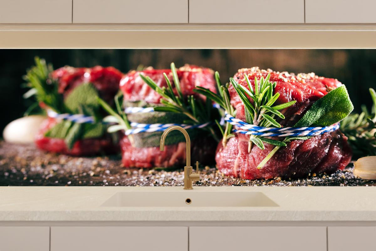 Küchenrückwand - Rinderfilet zum Grillen
