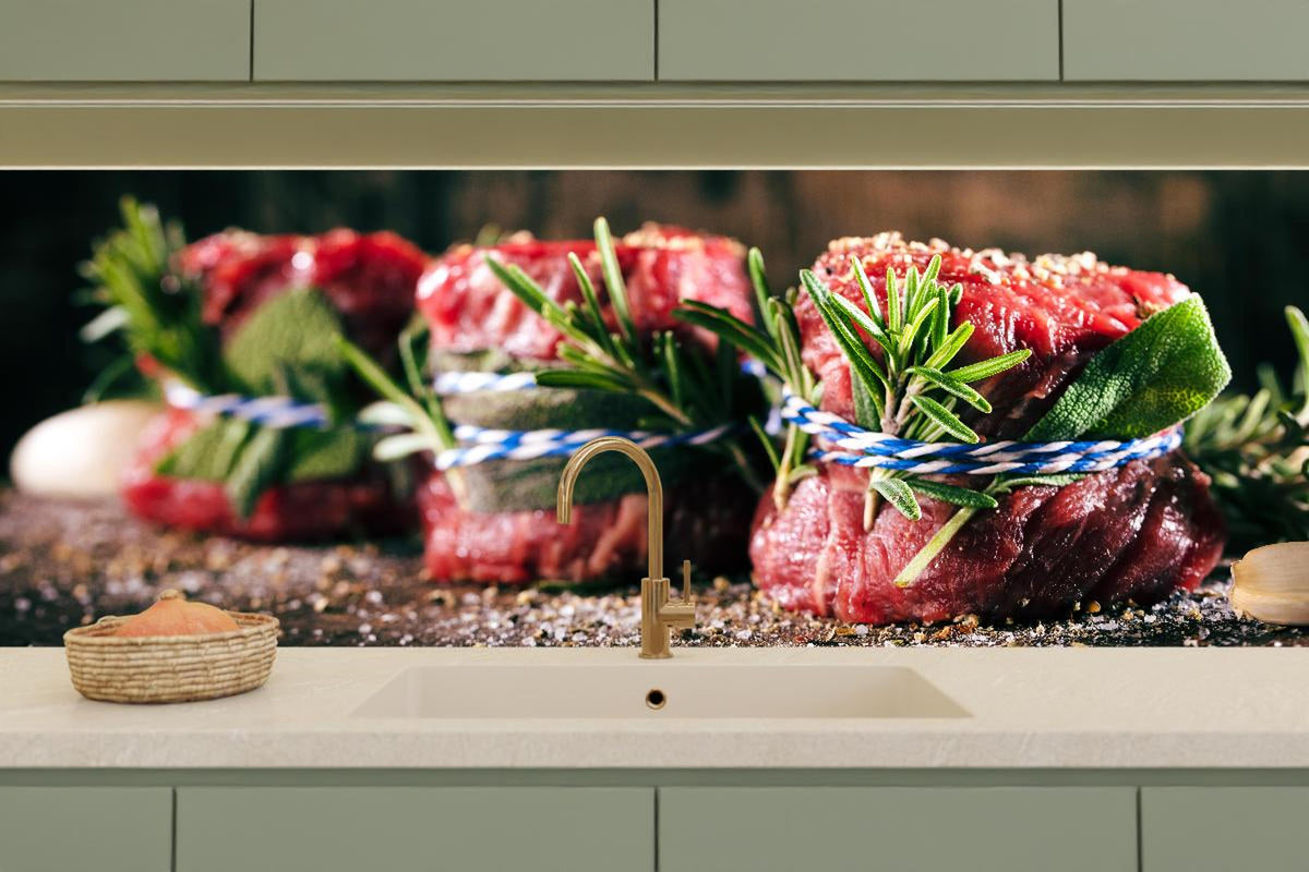 Küchenrückwand - Rinderfilet zum Grillen