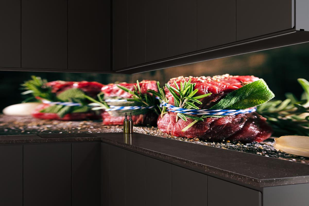 Küchenrückwand - Rinderfilet zum Grillen