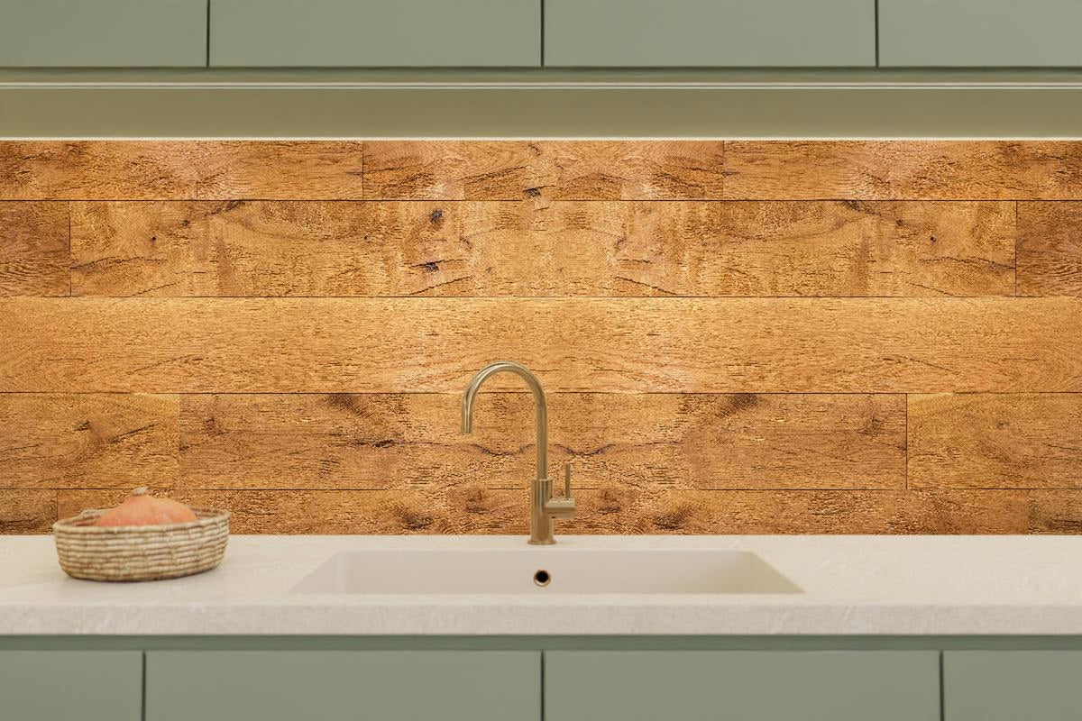 Küchenrückwand - Rustikale Holzplatte