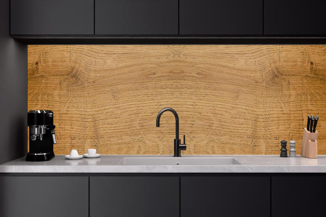 Küchenrückwand - Schöne helle Holzplatte