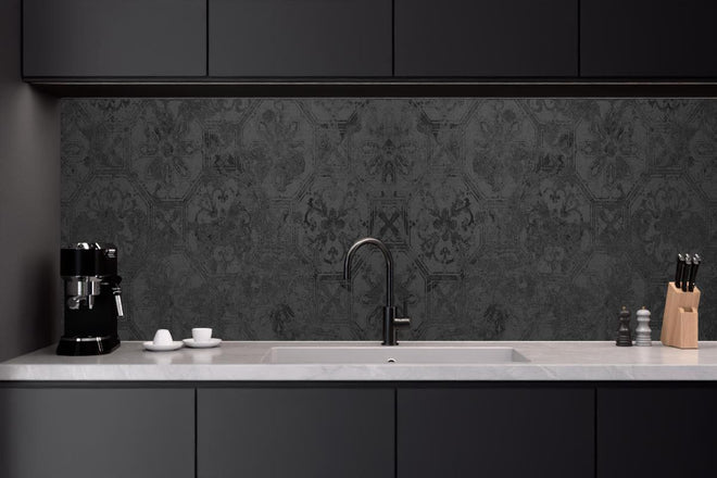 Küchenrückwand - Schwarze Keramik Motiv