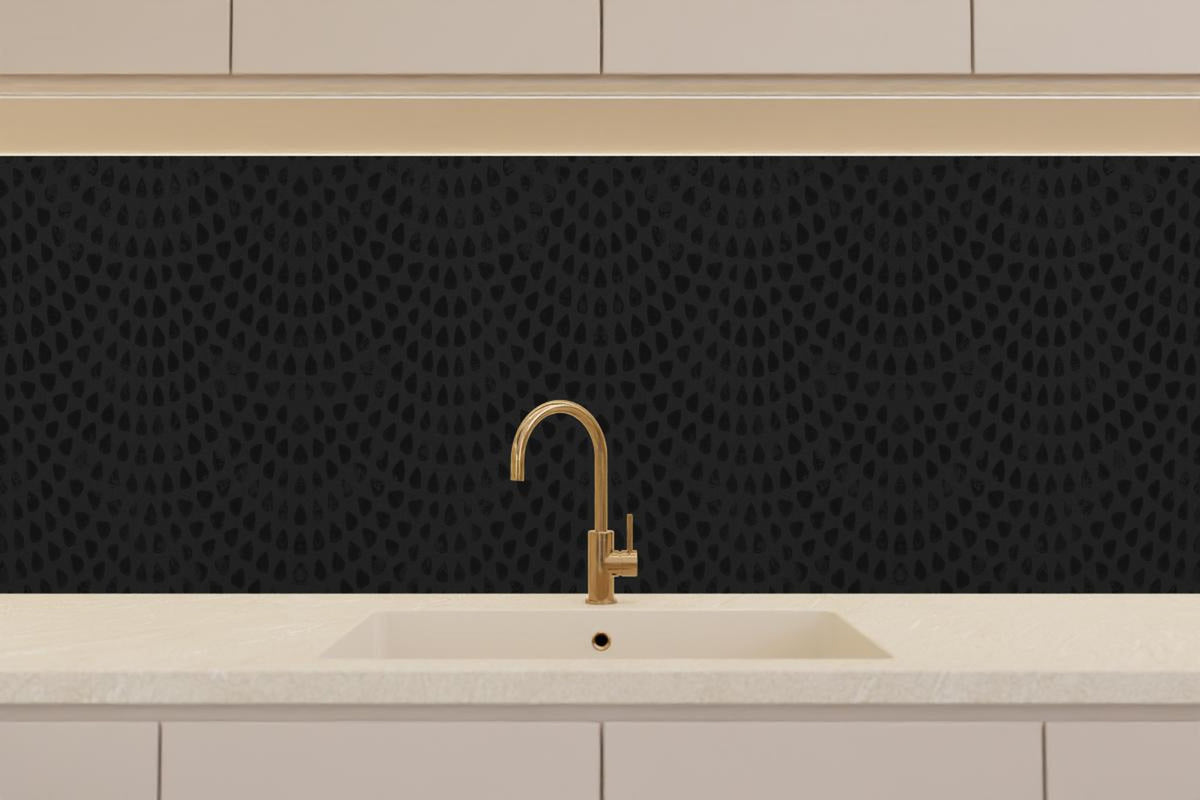 Küchenrückwand - Schwarze geometrisches Stempelmuster