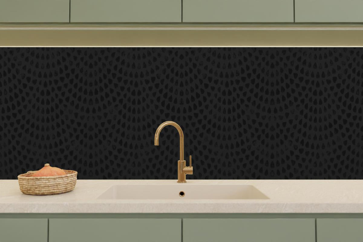 Küchenrückwand - Schwarze geometrisches Stempelmuster