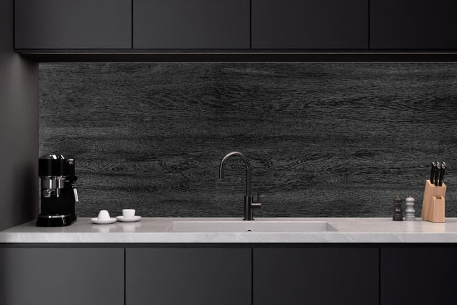 Küchenrückwand - Schwarzes Holz Hintergrund