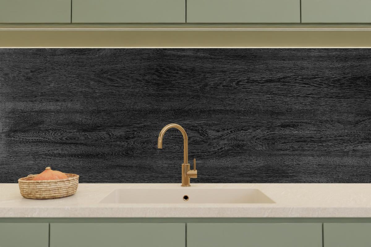 Küchenrückwand - Schwarzes Holz Hintergrund