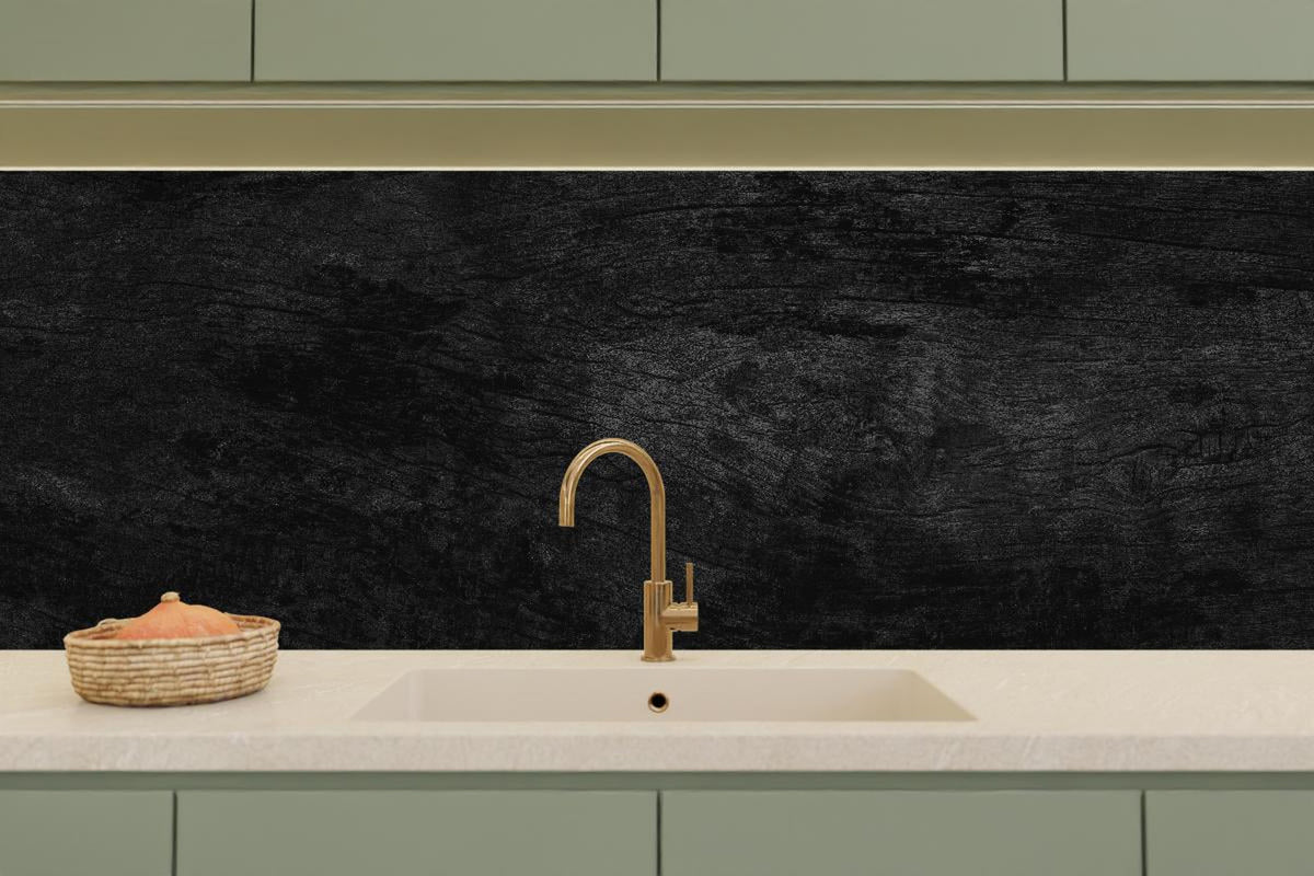 Küchenrückwand - Schwarzes Holz Muster mit Textur