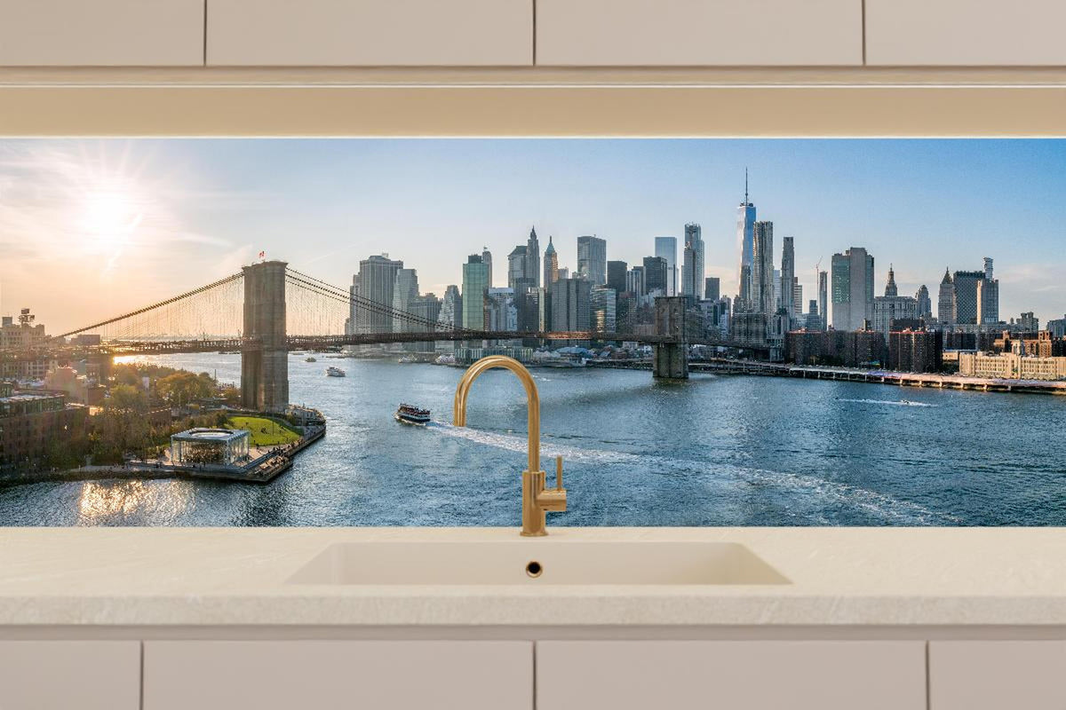 Küchenrückwand - Skyline von New York City - Brooklyn Bridge