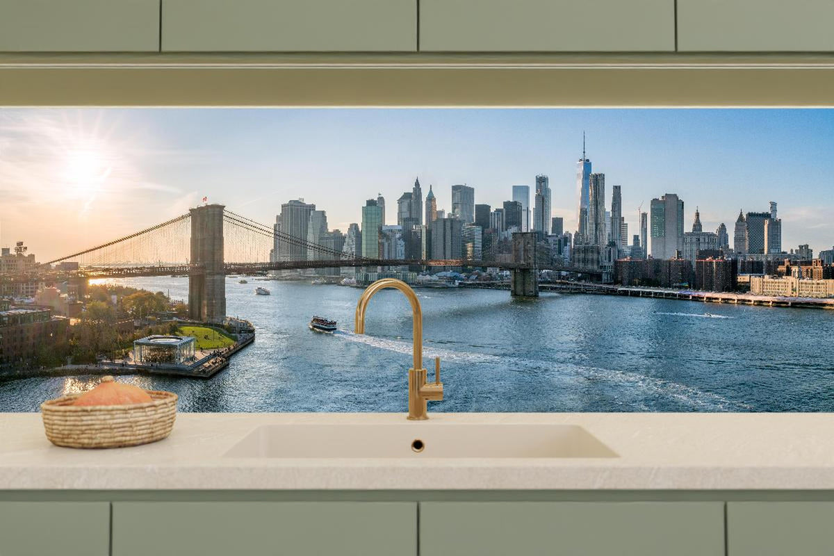 Küchenrückwand - Skyline von New York City - Brooklyn Bridge