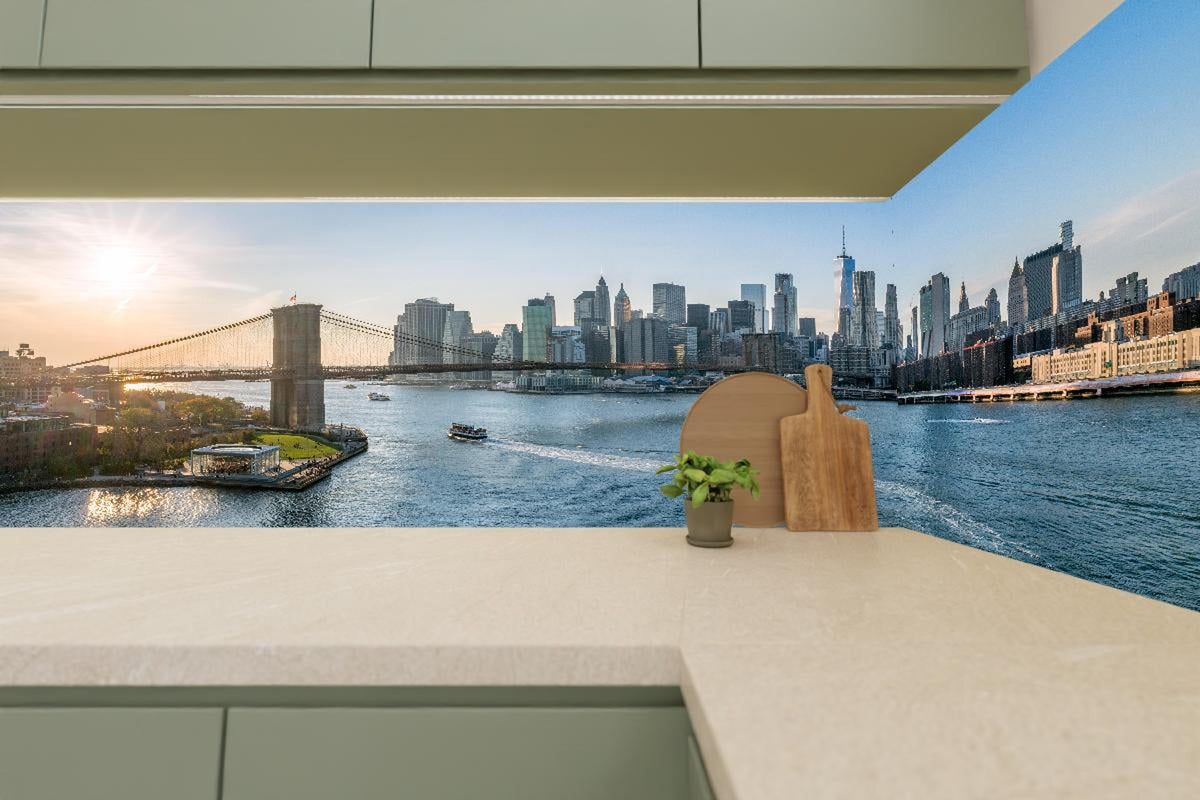 Küchenrückwand - Skyline von New York City - Brooklyn Bridge