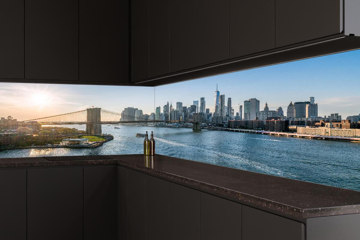 Küchenrückwand - Skyline von New York City - Brooklyn Bridge