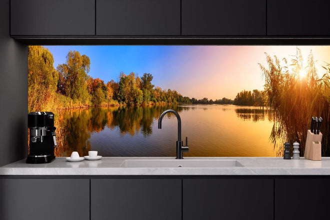 Küchenrückwand - Sonnenuntergang am See