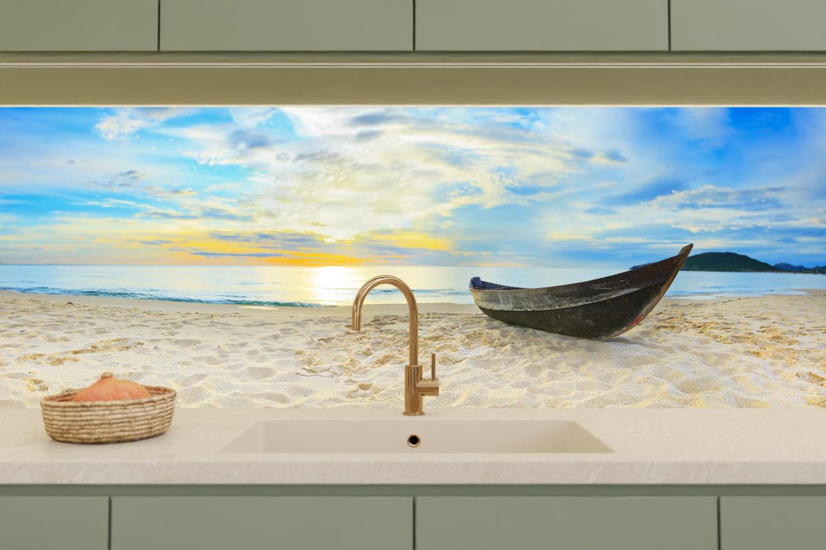 Küchenrückwand - Strand & Meer Panorama Sonnenuntergang