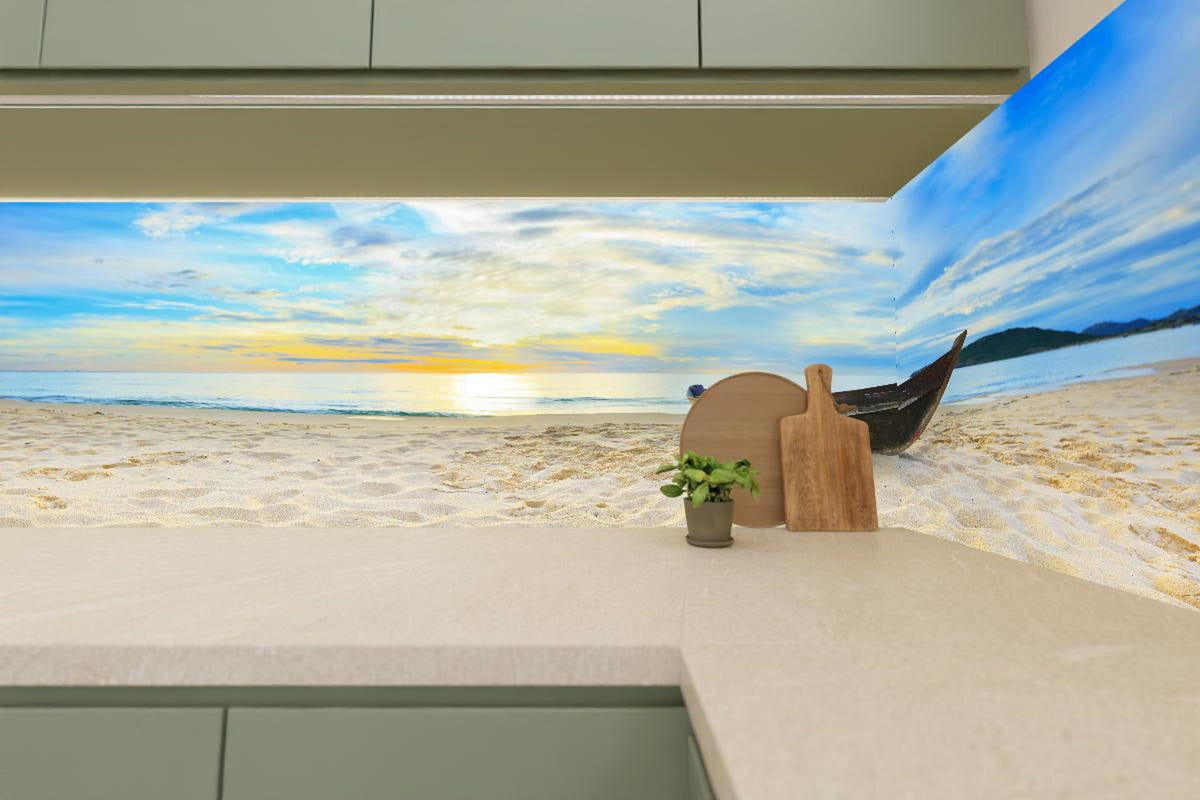 Küchenrückwand - Strand & Meer Panorama Sonnenuntergang