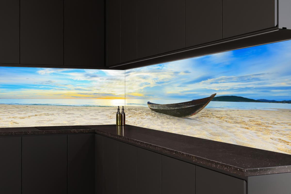 Küchenrückwand - Strand & Meer Panorama Sonnenuntergang