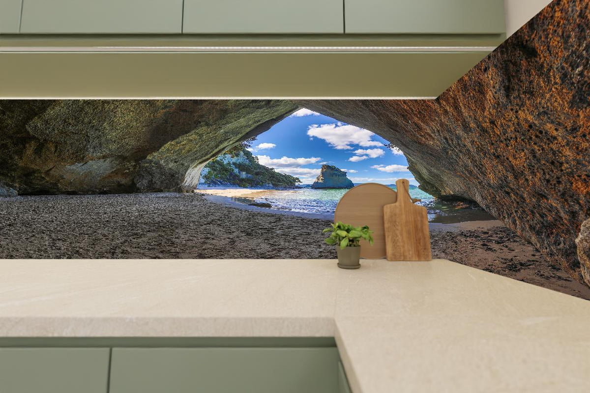 Küchenrückwand - Strandblick auf Hoho-Rock