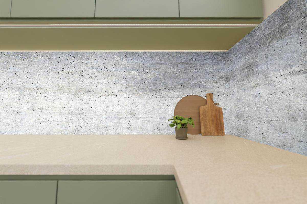 Küchenrückwand - Textur einer alten grauen Betonwand