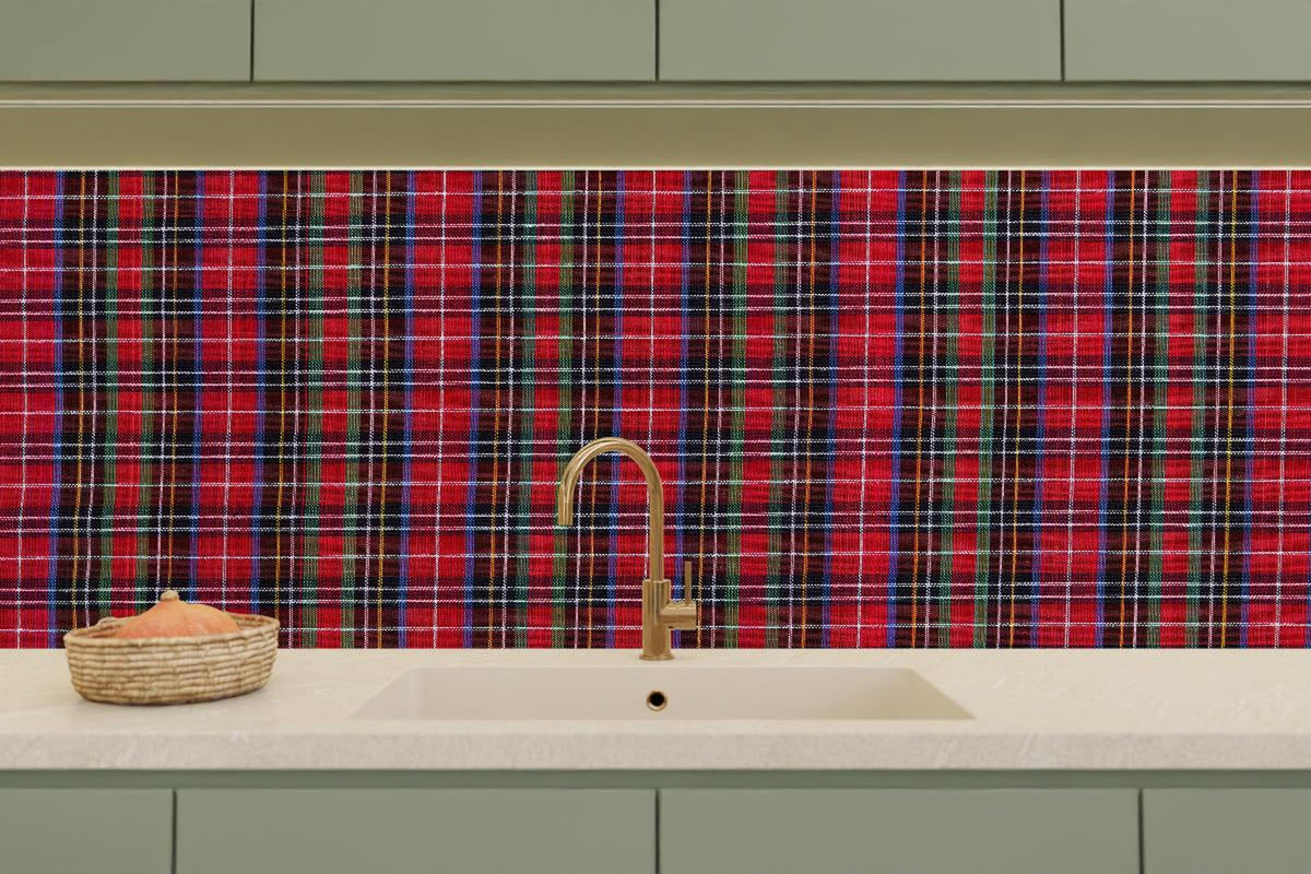 Küchenrückwand - Traditionelles Schottenkaro Rot-Grün Muster