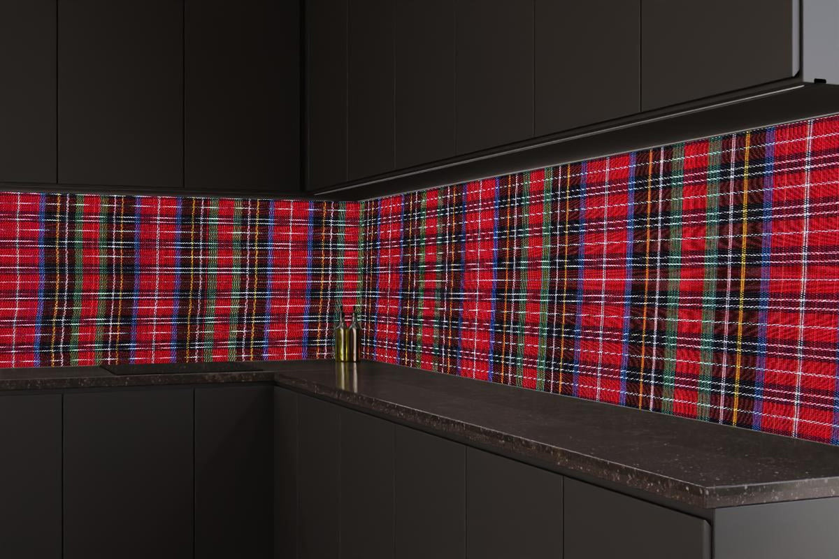 Küchenrückwand - Traditionelles Schottenkaro Rot-Grün Muster