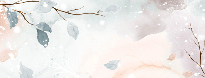 Küchenrückwand - Winterliches Aquarell auf Erdton-Hintergrund