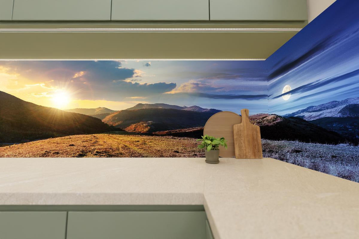 Küchenrückwand - Wunderschönes Panorama eines Bergkamms