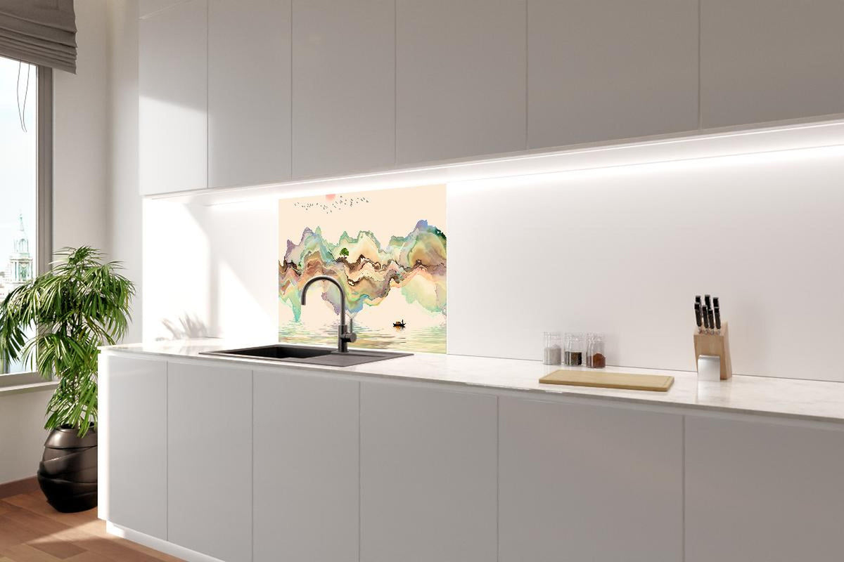 Spritzschutz - Abstrakte Landschaft Illustration