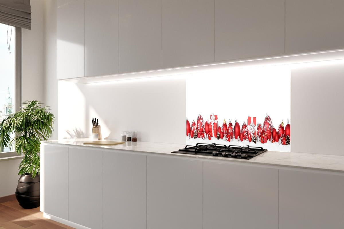 Spritzschutz - Exklusive Weihnachtsdeko in Rot und Weiß