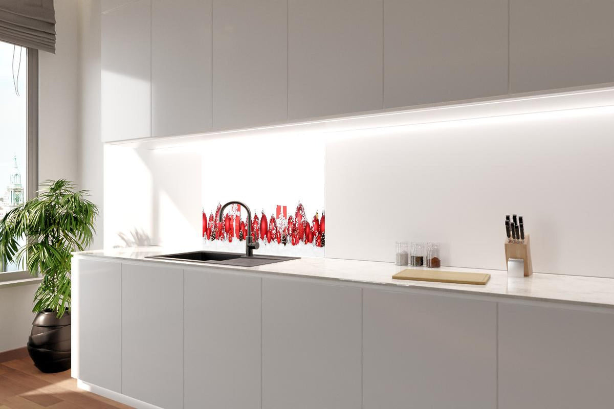 Spritzschutz - Exklusive Weihnachtsdeko in Rot und Weiß