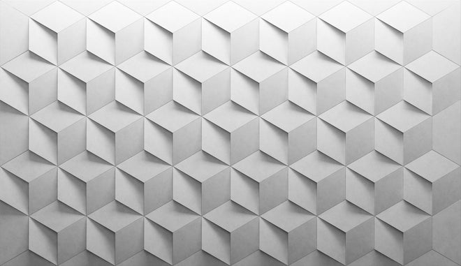 Spritzschutz - Geometrische 3D-Textur in Weiß und Grau