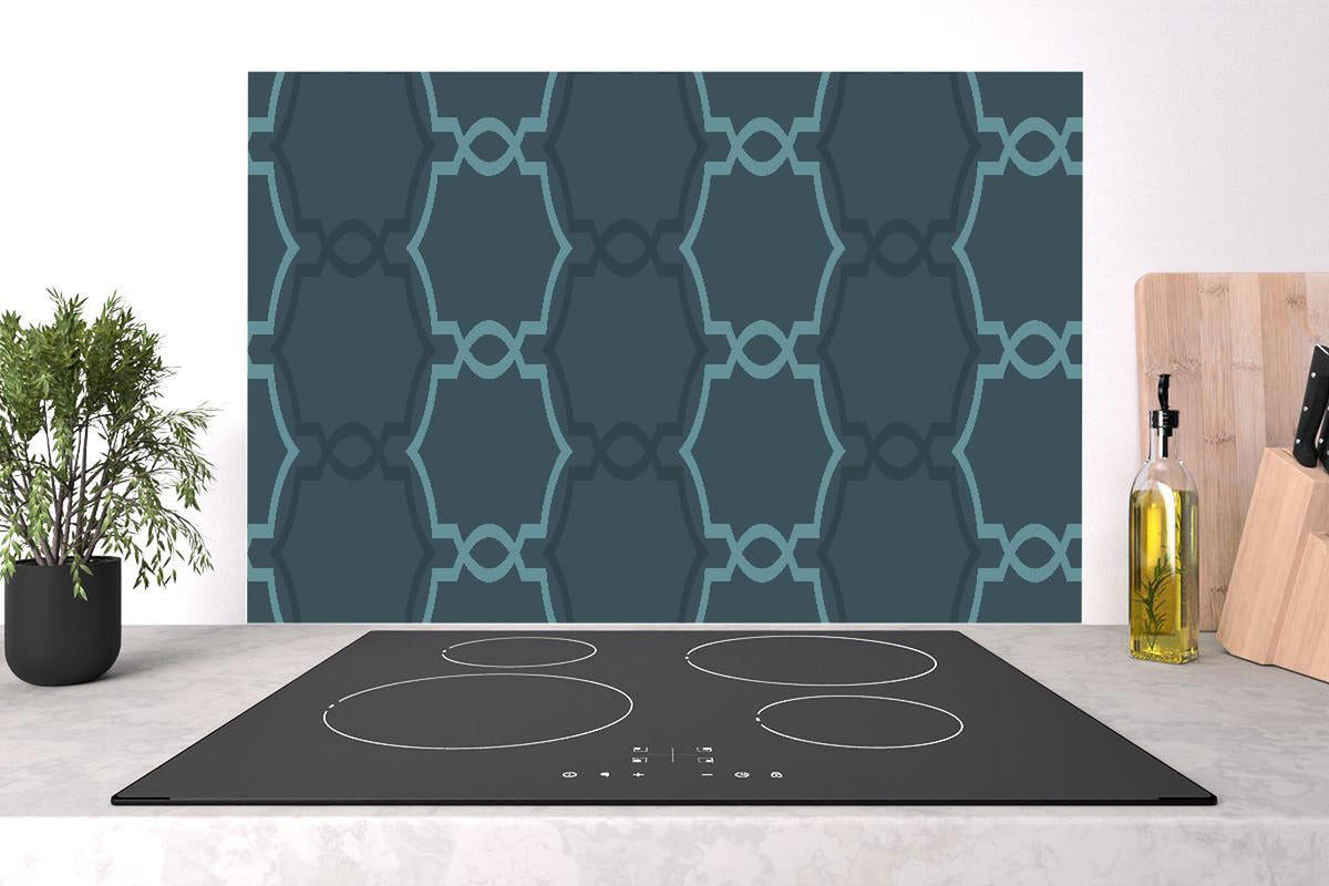 Spritzschutz - Geometrisches Dunkelblau-Designmuster