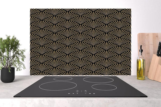 Spritzschutz - Geometrisches Gold-Schwarzes Art Déco Design