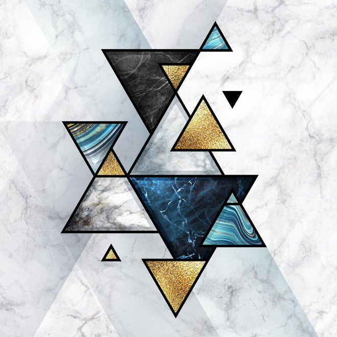 Spritzschutz - Geometrisches Marmor Mosaik Kunstwerk