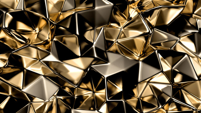 Spritzschutz - Goldene abstrakte Kristallstruktur Hintergrund