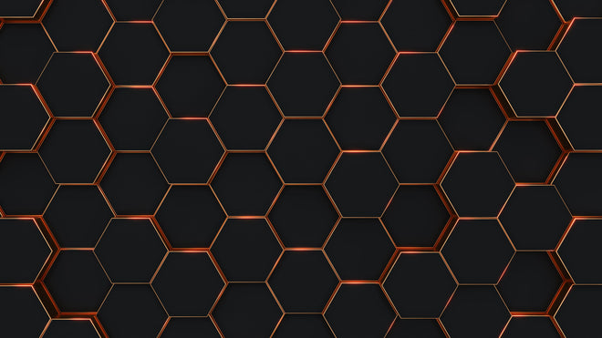 Spritzschutz - Hexagonale Schwarz-Gold Struktur Textur