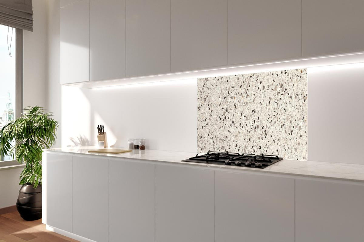 Spritzschutz - Hochwertige Weiß-und-Grau Terrazzo Textur