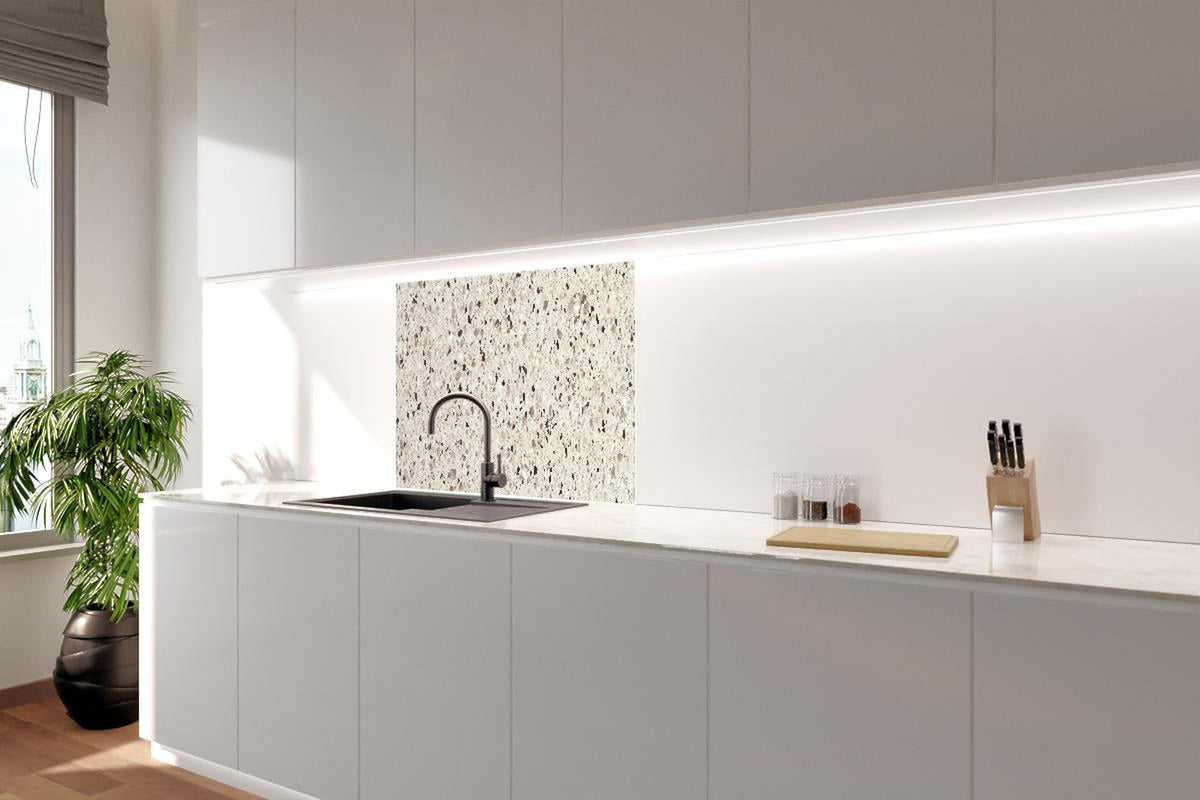 Spritzschutz - Hochwertige Weiß-und-Grau Terrazzo Textur