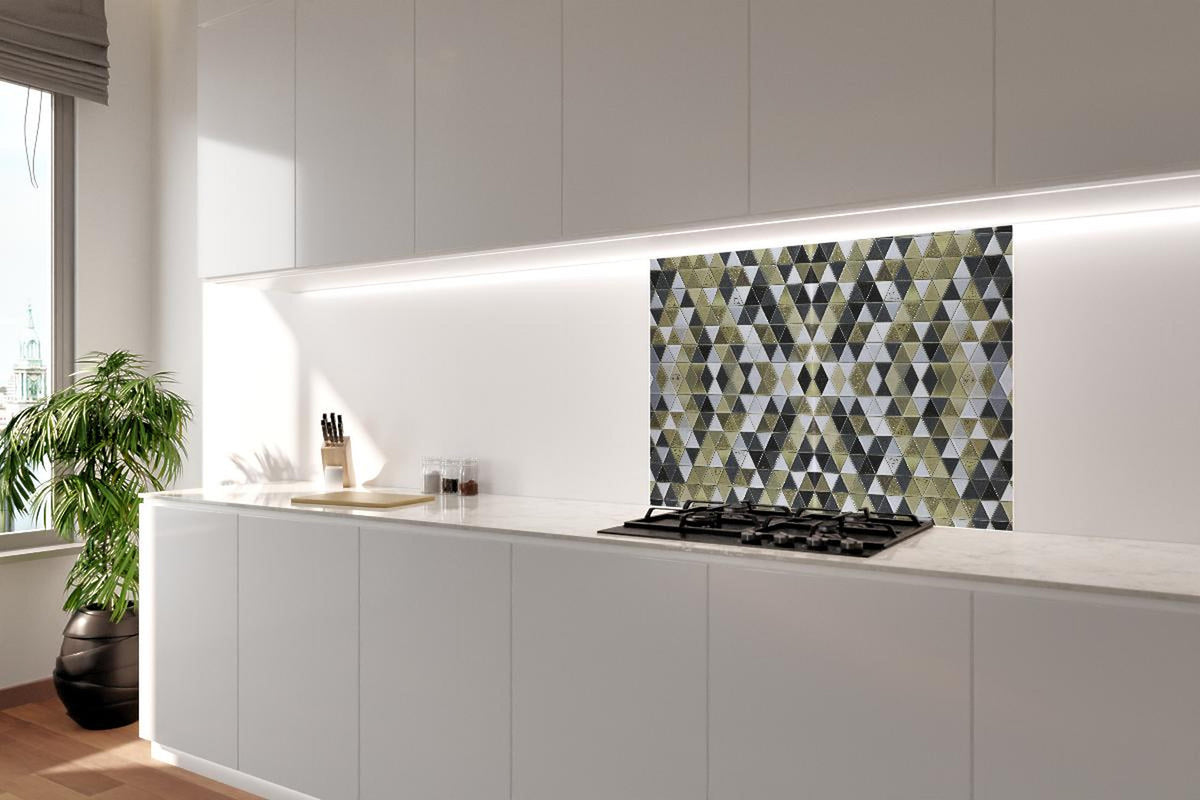 Spritzschutz - Modernes Schwarz-Gold-Design Texturmuster